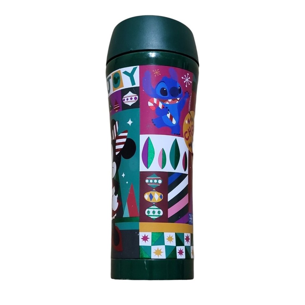 Disney Parks Mickey Mouse & Friends Holiday Tumbler Stainless Steel Stitch Bambi
